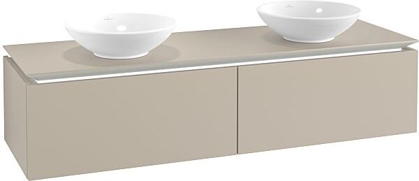 Villeroy und Boch Villeroy & Boch Legato Waschtischunterschrank B599L0VK 160x38x50cm, LED-Beleuchtung, Soft Grey
