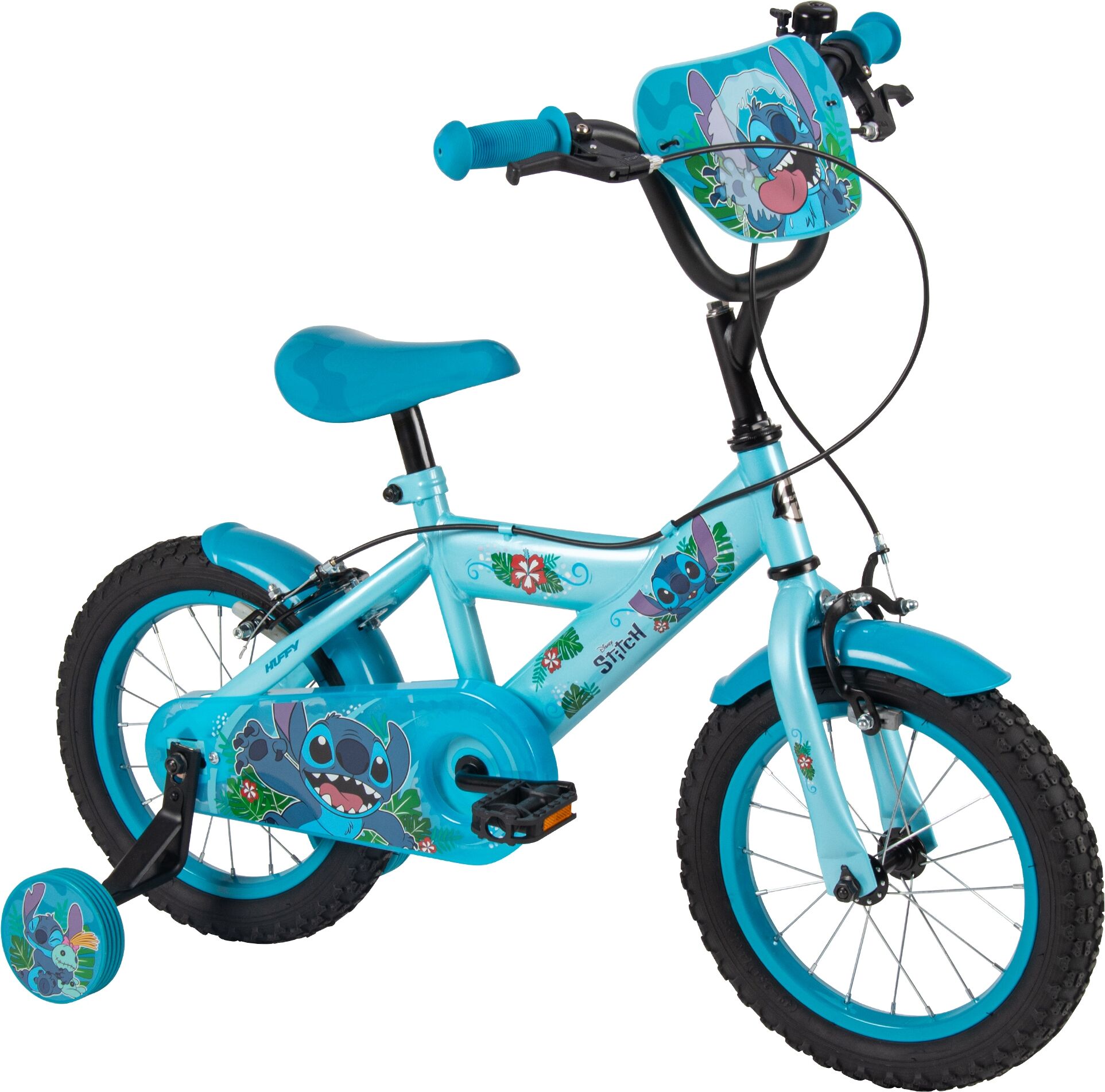 Kinderfahrrad HUFFY "Huffy Disney Stitch 14-Zoll-Kinderfahrrad", blau, Fahrräder, Kinder, 14 Zoll (35,56cm) hinten: 14 Zoll (35,56cm)