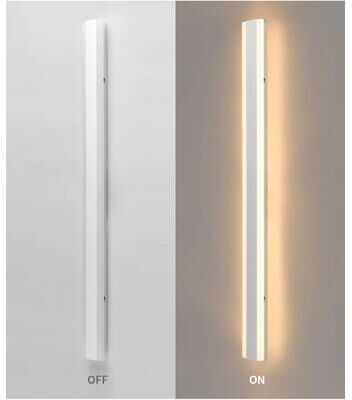 Uplifted Goods Modern Outdoor Wall Sconce Lighting white dimming With Remote 80x8 Cm