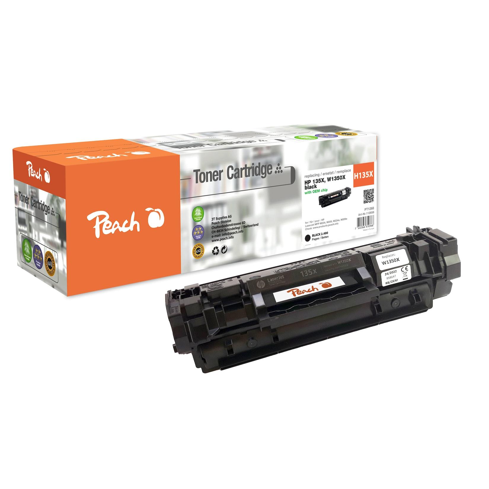 Peach HP 135 X Toner XL bk ersetzt HP No. 135X, W1350X für z.B. HP LaserJet M 207 d, HP LaserJet M 207 dw, HP LaserJet M 207, HP LaserJet M 208 d (wiederaufbereitet)