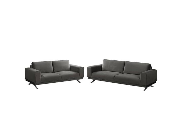 Polstergarnitur Lorcy 3-2 Grau/Grau Webstoff Glamour
