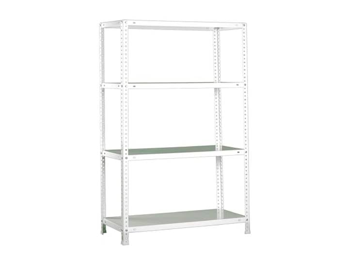 Simonrack Schwerlastregal, Lagerregal, 150x80x50 Metallregal, Kellerregal, Biegestelle 100 kg, 4 Fachböden, Weiss - Comfort