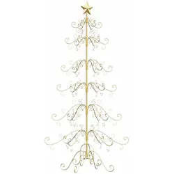 vidaXL Metall Weihnachtsbaum Gold 180 cm Pulverbeschichteter Stahl