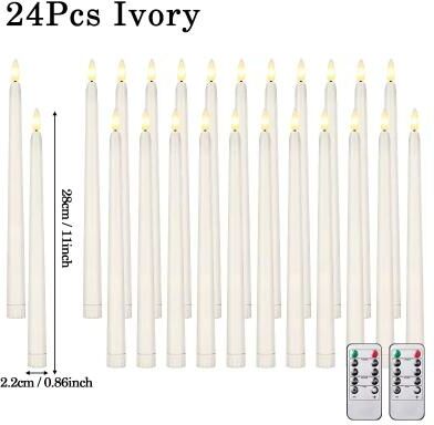 Inspire Essentials LED Flameless Taper Candles Set Battery Operated Flickering Candle Decor For Home And Events 5