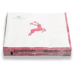 Gmundner Keramik Bordeauxr. Hirsch, Servietten 3-lg/20Stk, 33x33cm