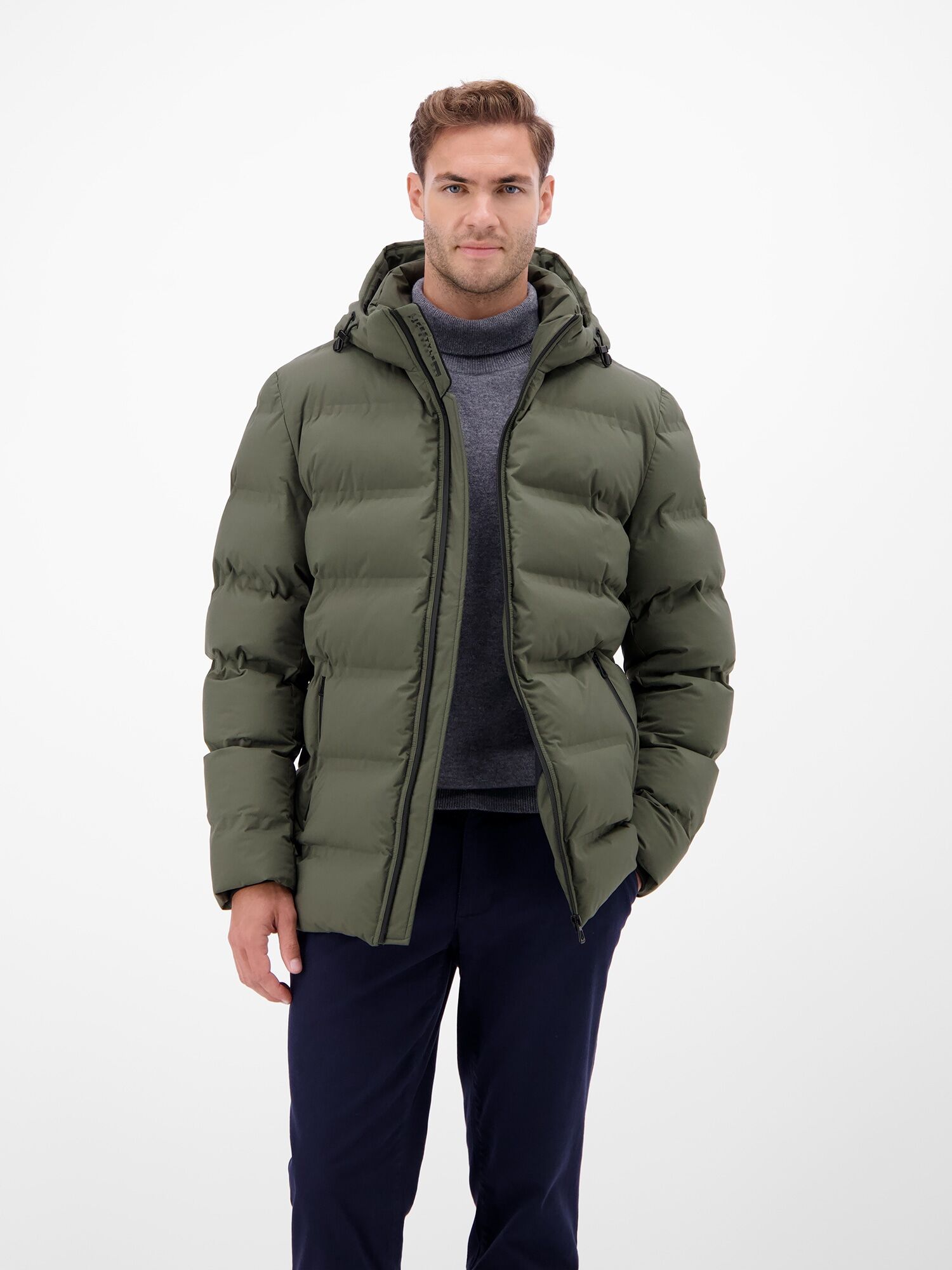 Winterjacke LERROS "Herren Winterjacke - smart und unkompliziert", Herren, Gr. XXL, grün (nordic olive), 100% Polyester, Jacken Winterjacke nordic olive XXL