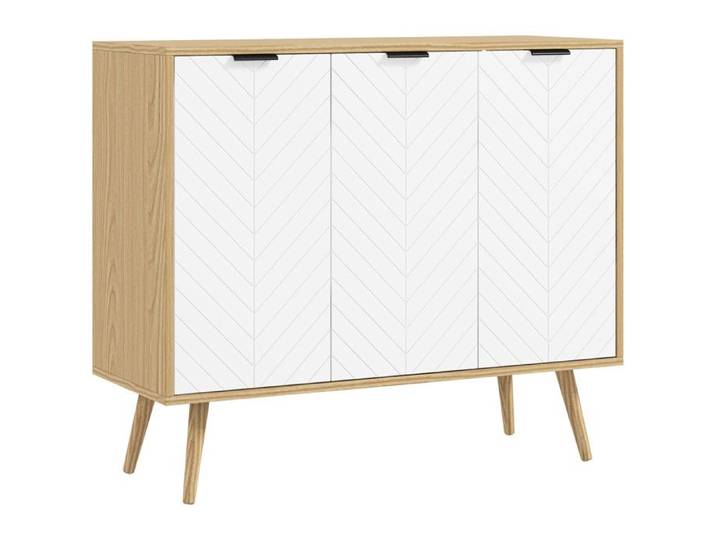 Buffet scandinave 3 portes ALBINE bois et blanc