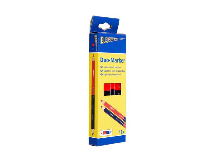 Bleispitz Duo-Marker Sechseckig Rot-Blau 17.5 cm 12 Stück