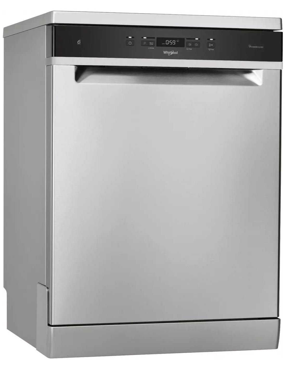 Whirlpool WFC 3C42 P X, Freistehend, Standardgröße (60 cm), Edelstahl, Schwarz, Tasten, 1,3 m