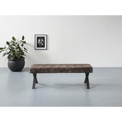 Polsterbank HELA "Donna", braun (vintage braun, anthrazit), B:140cm H:48cm T:45cm, Softex Vintage: 100% Polyester, Sitzbänke, Polsterbank, ohne Lehne, Breite 140 cm