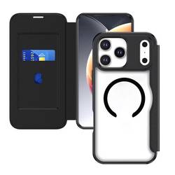 4Smarts Urban Pro Flipcase Booklet Apple iPhone 17 Pro Schwarz, Transparent Induktives Laden 541776