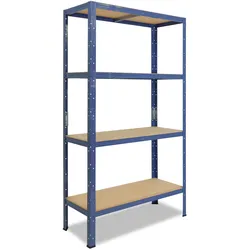 shelfplaza HOME 180x75x45 cm Schwerlastregal in blau mit 4 Böden und 175 kg Traglast pro Boden