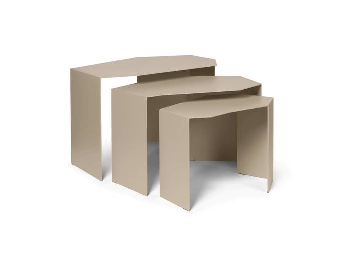 Ferm Living Shard cluster Beistelltisch 3er Pack Cashmere