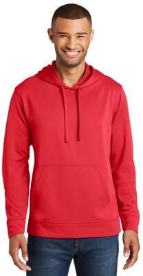 Port & Company PC590H Performance Fleece Pullover Hooded Sweatshirt in Red size 2XL