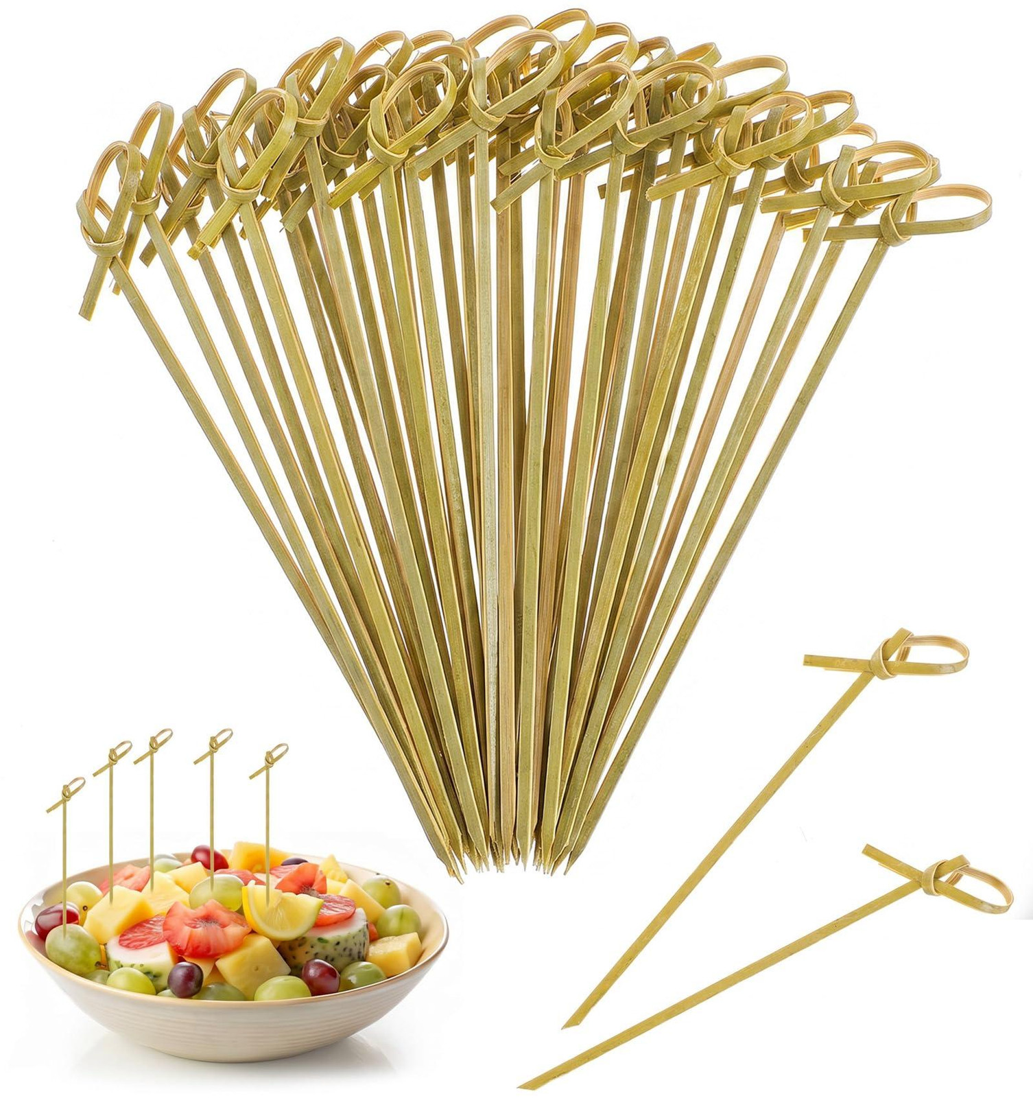 Solidchoice 100 stuks houten spiezen voor fingerfood en cocktails, 12 cm