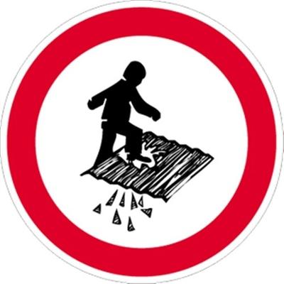 Aufkleber Betreten verboten, Durchsturzgefahr, Folie, Ø 200 mm