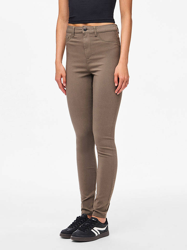 Pieces Hose "Pchighskin" in Hellbraun - XS
