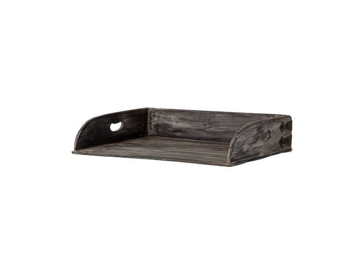 Plateau en bois recyclé noir, ciré, fait main, pour servir - Bloo