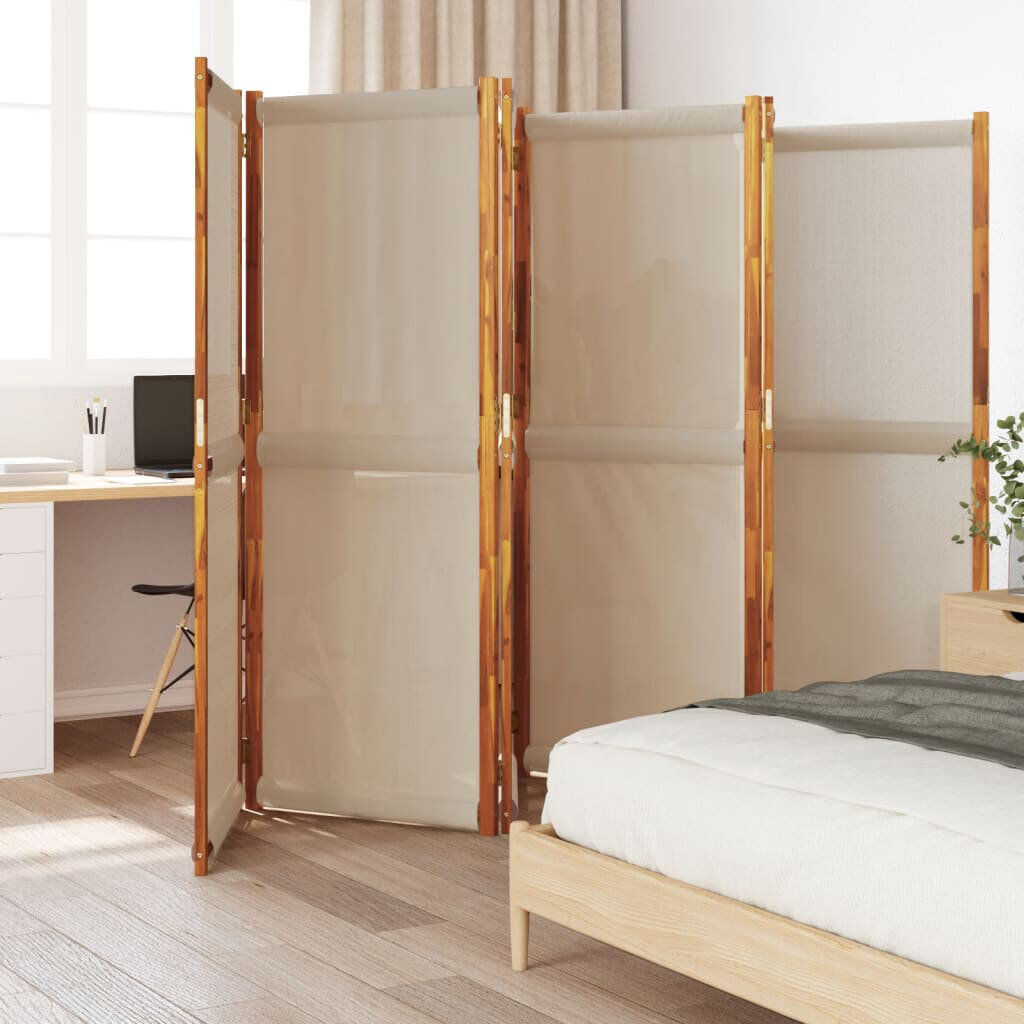 Alpen Home Metts Solid Wood Folding Room Divider Taupe 180cm H x 420cm W