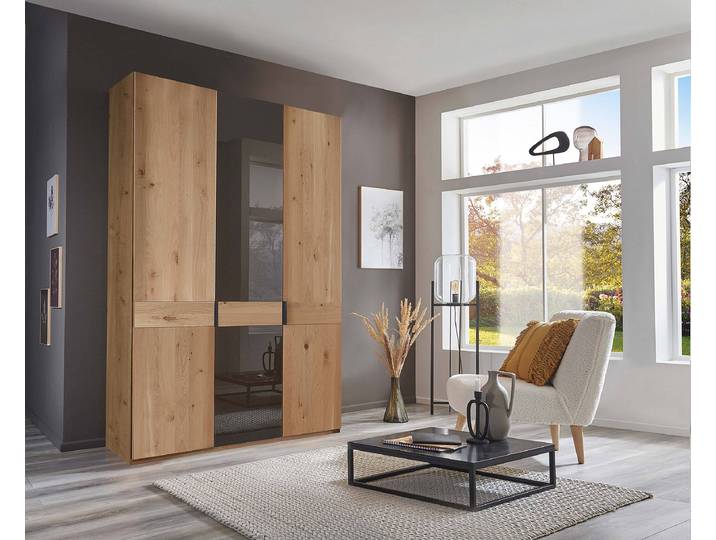 Drehtürenschrank - Glastür A 148 x 216cm Braun/Mokka