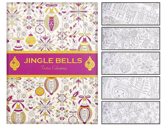 Malbuch für Erwachsene Jingle Bells mit 32 Wintermotiven