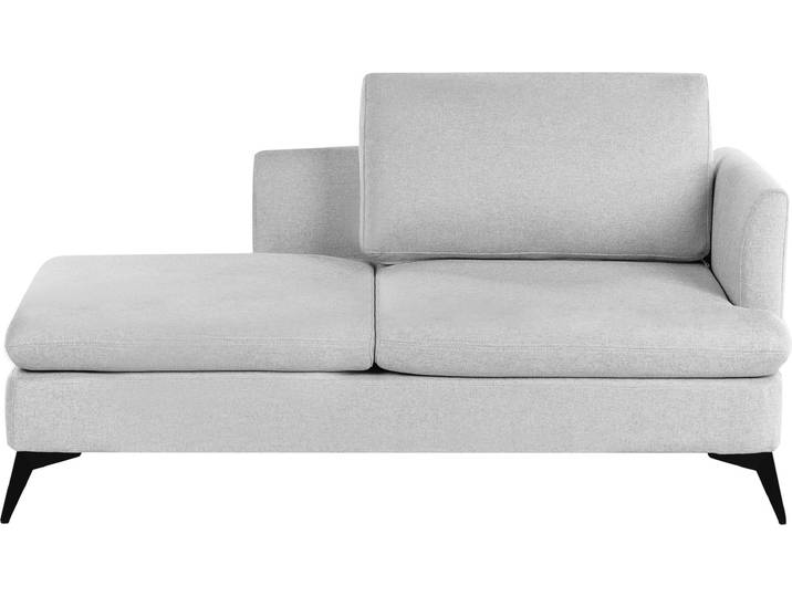 BELIANI Chaiselongue Hellgrau aus Stoff Rechtsseitig mit Kissen Metallbeinen Gepolstert Elegant Klassisch Modern Récamiere Wohnzimmermöbel