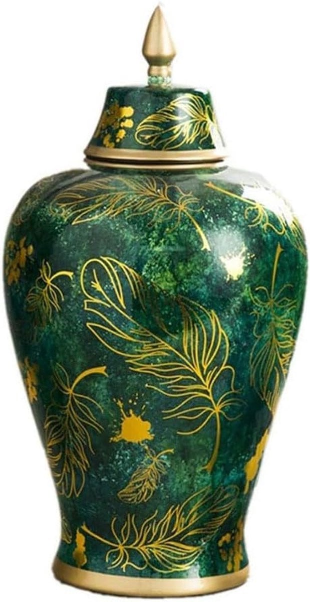 Handgemaakte witte keramische gemberpot decoratieve vaas Hoogte: 34 cm