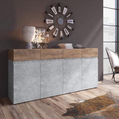 Sideboard HOME AFFAIRE "Rimini, Kommode, Schubladenschrank, 4 Türen, 2 Schubkästen", braun (atelier hell, kastanie breslau), B:179,8cm H:85,7cm T:40cm, Holzwerkstoff, Sideboards, Sideboard, Breite 180 cm