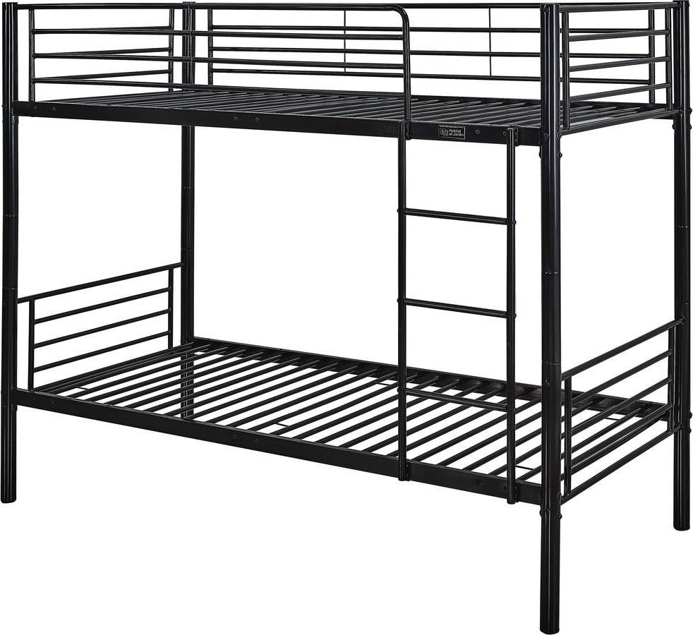 Etagenbett "ADAM" - 90 x 190 cm - Metall - Schwarz