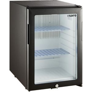 Saro Getränkekühlschrank MB40UG Minibar, mit Glastür, eintürig, mit 2 Ablagen, 33 Liter, 40 x 56 cm
