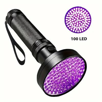 100-LED-UV-Taschenlampe – 395 nm Schwarzlicht-Taschenlampe zur Erkennung von Tierurin und Skorpionen Fluoreszenzprüfung