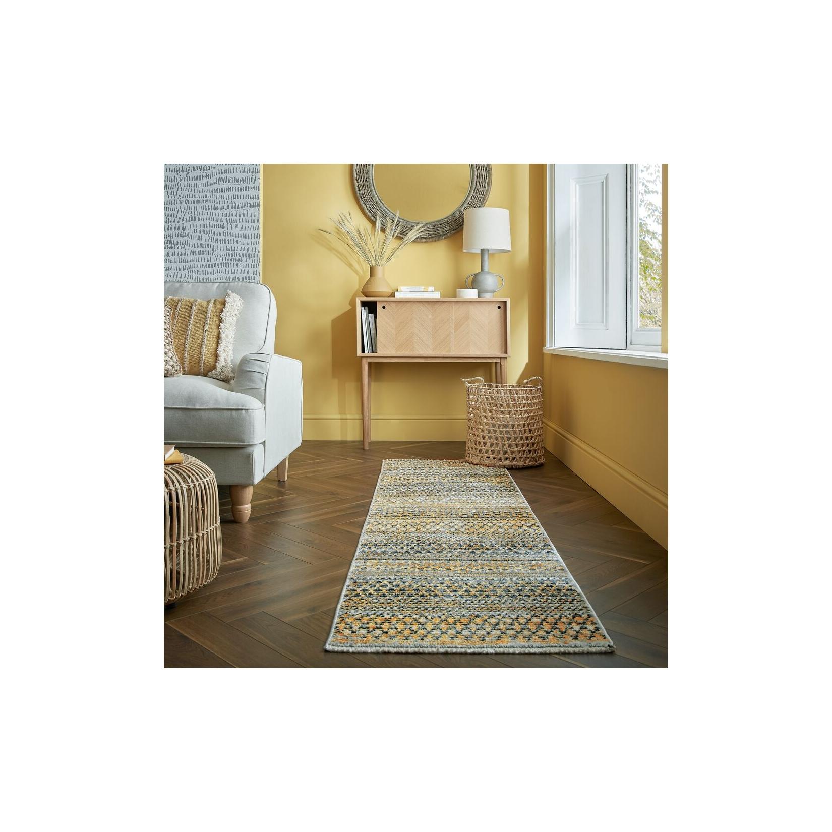 Läufer gestreift Senfgelb 66 x 300 cm - PERRAN Kadima Design