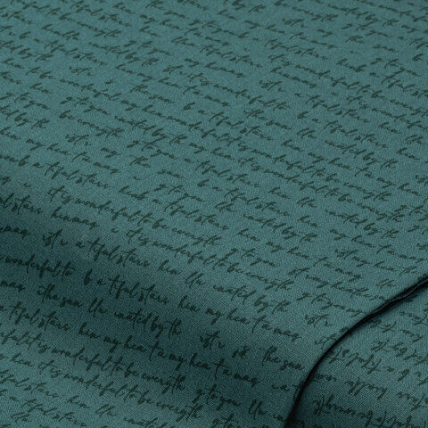 Baumwollstoff Schrift "Sina", petrol-color