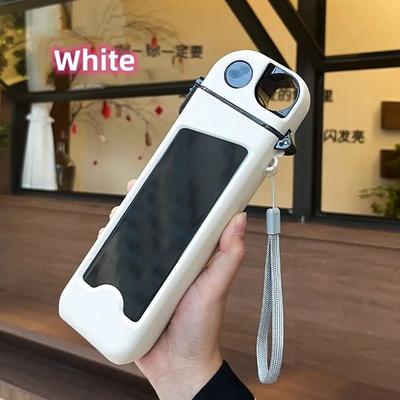 Plastic Straw Rectangular Water Bottle High Color Value Portable Fall Resistant Cup white