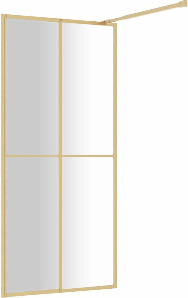 Belfry Bathroom Winchcombe 195mm H Framed Walk In Glass Screens with Glass Gold 80cm W
