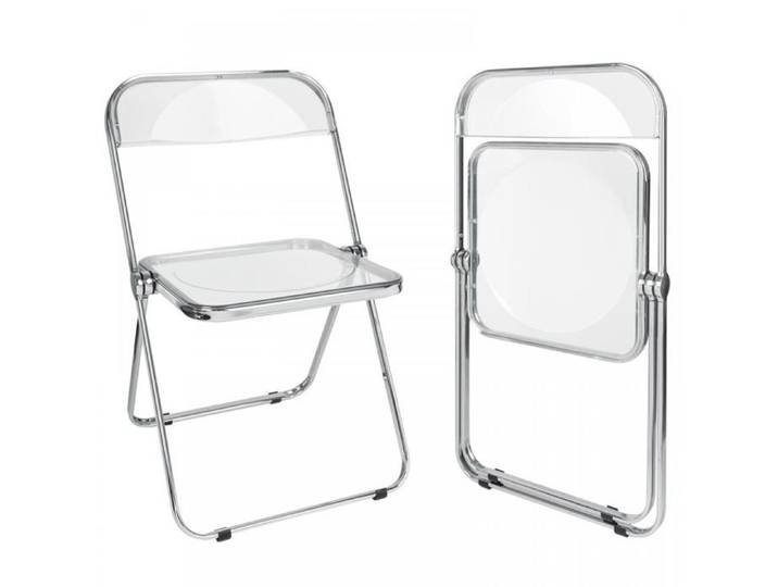 CHAISE - Taille 46*46*75cm - Chaise pliante empilable en PET transparent délicat sans accoudoirs