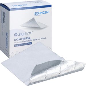 Söhngen Vlieskompressen Aluderm nicht haftend, 3-lagig, steril, saugfähig, aluminiumbedampfte Wundauflage, 15 x 10cm, 25 Stück
