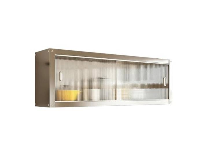 WNGJZZYC Edelstahl‑Küchenhängeschränke Mit Acryl‑Schiebetüren Wandablage Mit Großer Kapazität Und Gewürzregalen, Wandeinheit Für Küche / Badezimmer / Balkon(90x35x40cm/36x14x16in)