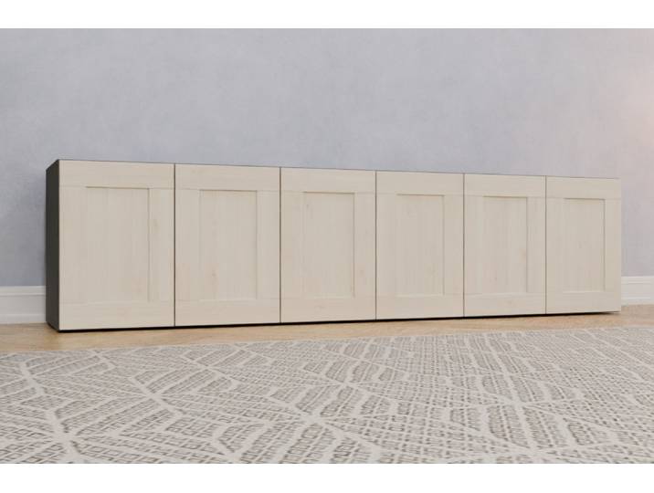 Büro Sideboard nach Maß - Pinie gekälkt - 50x200x40cm - Individuell konfigurieren
