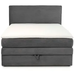 Boxspringbett Janett 140 x 200 cm Stoff Grau