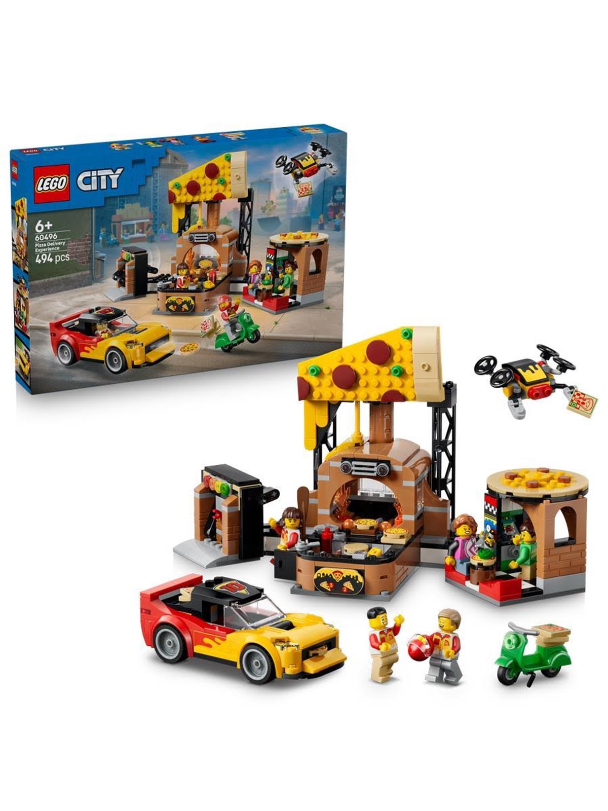 LEGO City 60496 Pizza-Liefererlebnis mit Fahrzeugen