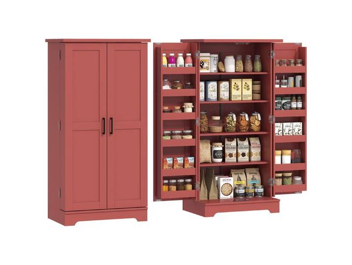 Buffet de cuisine - MINIMAL - 60x40x120 cm - 5 niveaux - 2 portes - Étagères réglables