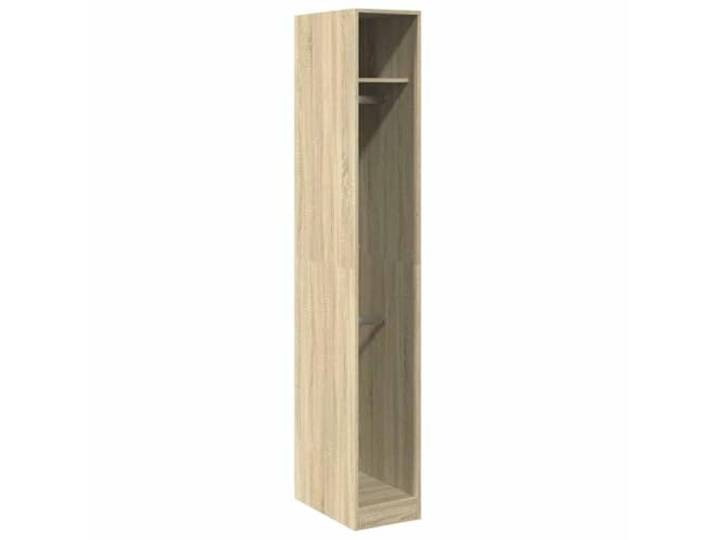 smnyxs Kleiderschrank, Sonoma-Eiche, 30 x 50 x 200 cm, Holz 2 Fächer, Kleidung, Hüte, Handschuhe, Flur, Eingang, kleiner Raum, Wandbefestigung inklusive, glatte Oberfläche
