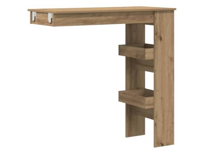 KDACVBMG Bartisch, Wandmontage, Eiche, aus technischem Holz 2 Fächer, Weinflaschen, Wandbefestigung inklusive, Holzwerkstoff, moderner Stil, Verwendung im Innenbereich