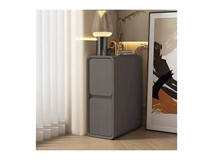 YANG11FAN Vielseitig Nachttisch mit 2 Schubladen, platzsparend, Ultraleicht Schmale Nachttische aus Holz(L20xD40xH50cm)