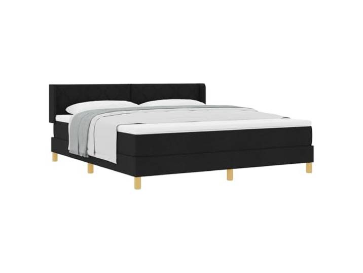 vidaXL Boxspringbett mit Kopfteil Schwarz 200 x 180 cm Stoff