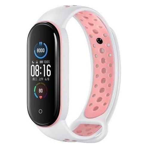 Beline pasek Design Mi Band 7/6/5 biało-różowy /white-pink (Plastic, Silikon) (5905908359081)