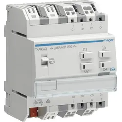 Hager, Aktor, Schalt-/Jalousieaktor TXA604D 4/2fach KNX easy 16A C-Last (Rolladenaktor)