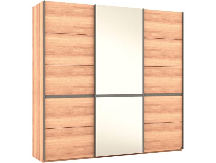 Schwebetürenschrank MUSTERRING Sorrent, Kleiderschrank, Schrank, Schiebetüren , braun, B:250cm H:236cm, Schränke, Schwebetürenschrank, Türen in Eiche massiv mit Kassetten-Optik, verschiedene Masse verfügbar