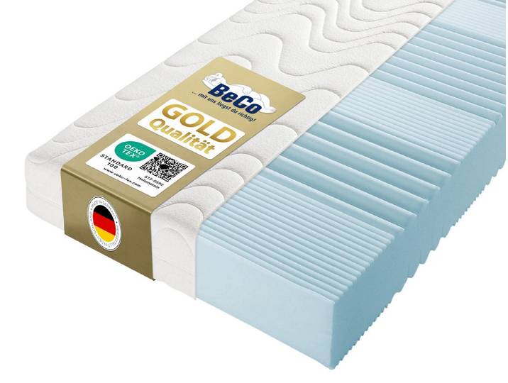 Komfortschaummatratze KS Luxus – GOLD Komfortschaummatratze mit Premiumhöhe, Beco, 27 cm hoch, 27 cm Höhe, Polyesterbezug, Wendematratze, ideal auch in 140x200